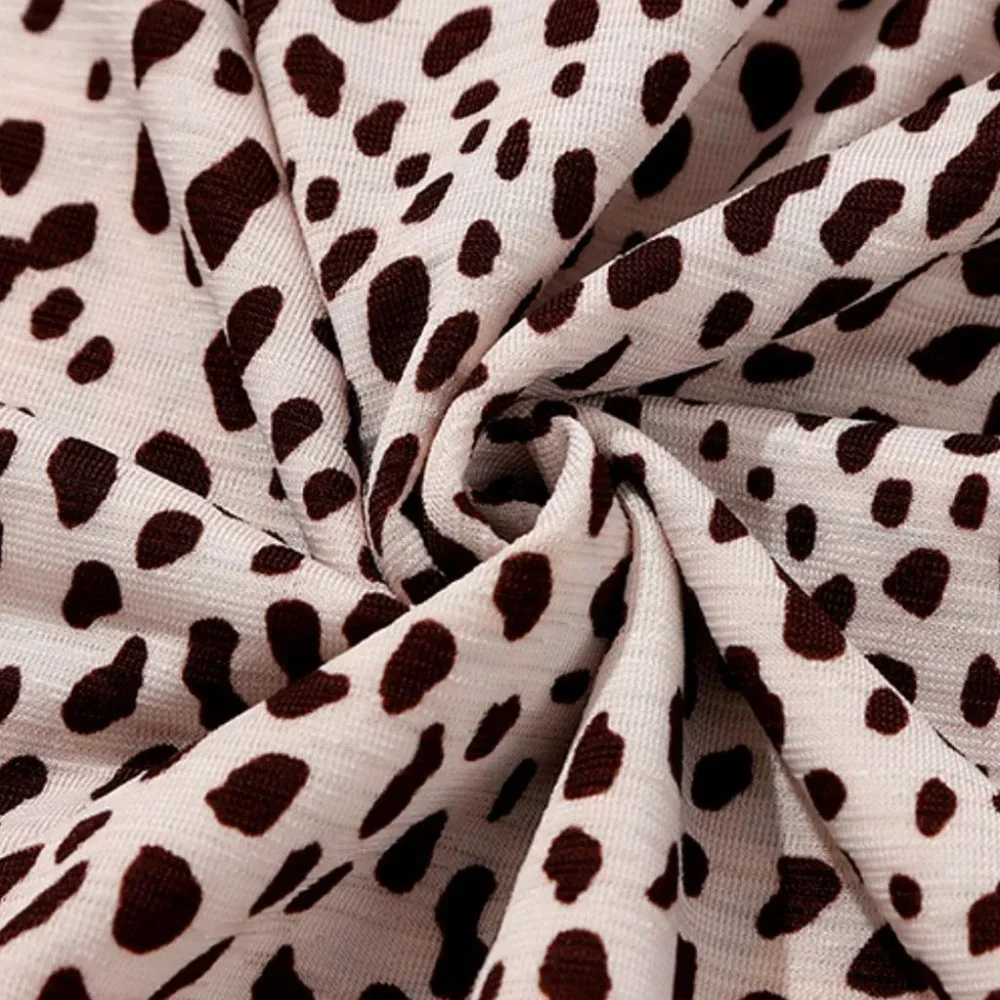 Leopard Animal Print Tiered Long Sleeve Dress - Picture 11 of 12